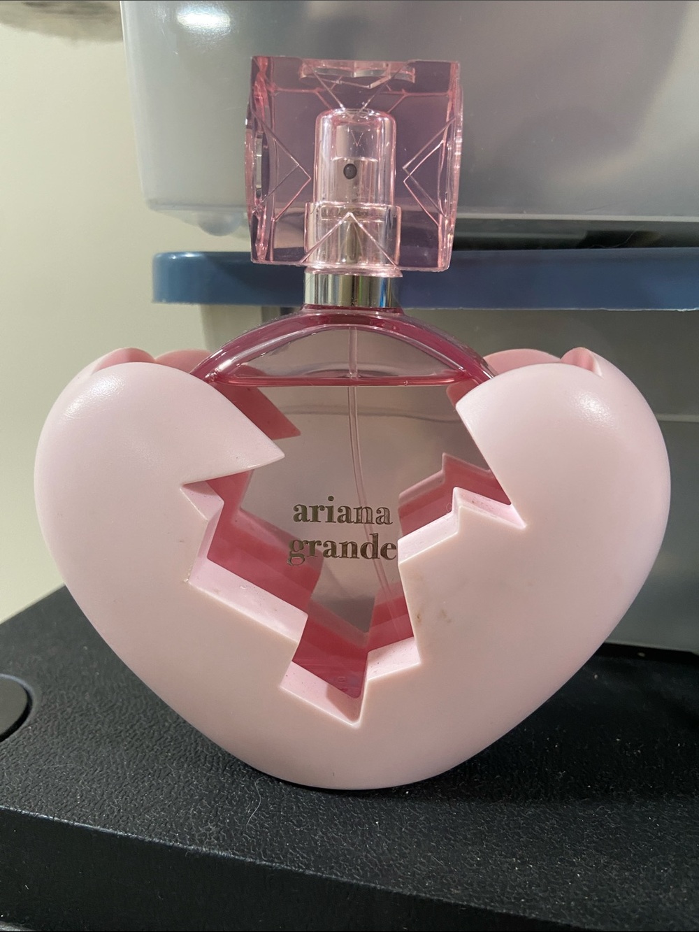 Ariana Grande Pink Heart Bottle Accent with Cracked Heart Design